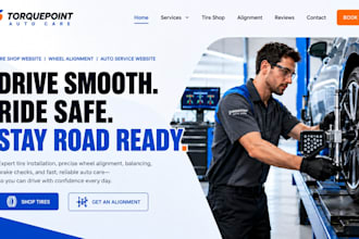 build wix tire shop website wheel alignment auto service website