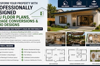 design adu floor plans, garage conversions and patio designs