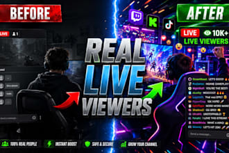 promote your twitch kick tiktok livestream to get more real viewers liveviewers