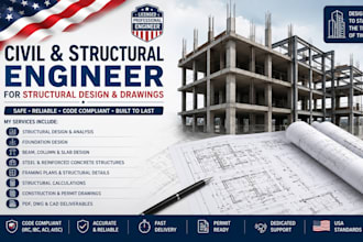 be your civil and structural engineer for structural design and drawings