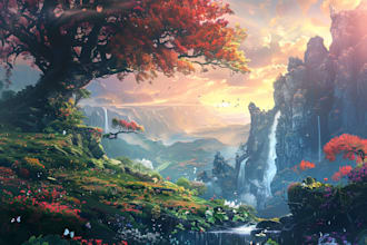 design stunning fantasy landscape