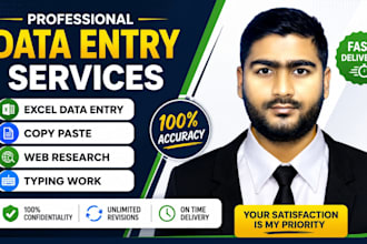 accurate data entry, web research and excel vlookup formula and excel data entry
