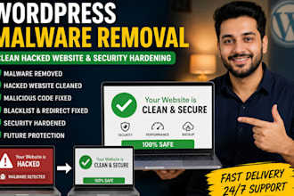 remove wordpress malware, clean hacked website and secure your website