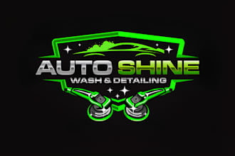 do unique automotive racing tuning and car detailing logo design