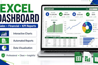 create excel dashboard, sales dashboard, and automated reports