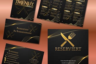 design restaurant menu and business card