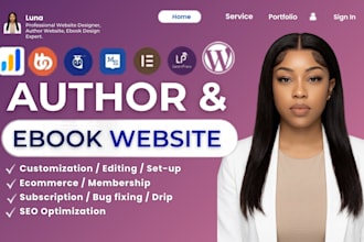 design a professional author website and book landing page in wordpress