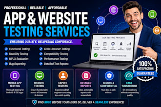 qa review and test ios app, website review, and android app user experience