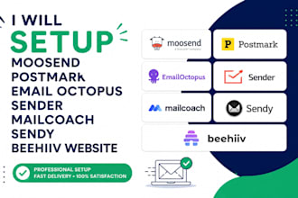 setup moosend postmark email octopus sender mailcoach sendy beehiiv website