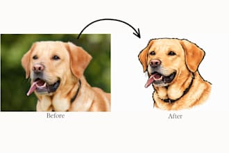 paint your pet as if it were a cartoon