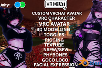 create a custom vrchat furry avatar, vrc character, vrc avatar