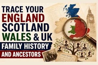 trace your england scotland wales and UK family history and ancestors