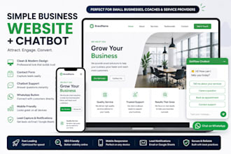build a simple business website with chatbot and contact form