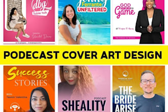 design a unique and professional podcast cover art or podcast logo