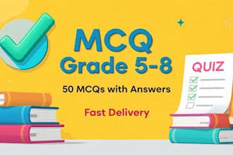 50 mcqs test paper with answer key for class 5 to 8