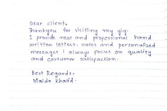 write neat handwritten letters notes and cards