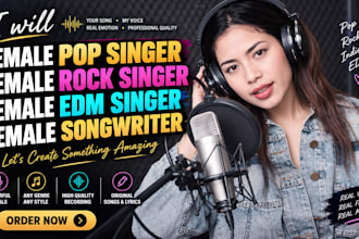 female pop singer, female rock singer, female edm singer female songwriter