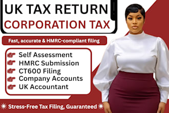 do your UK tax return and UK self assessment for hmrc, corporation tax