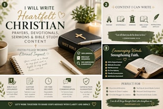 write a powerful faith base content, sermons, and bible study content