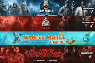 design a amazing youtube gaming channel banner