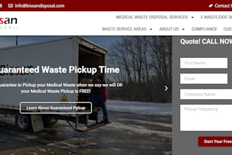 design a medical waste disposal and healthcare logistics website