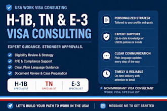 consult on your h1b tn e3 usa work visa application