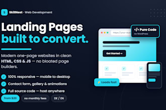 build a responsive HTML landing page or one page website