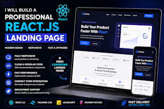build a professional react js landing page