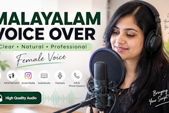 record a clear and natural malayalam voice over