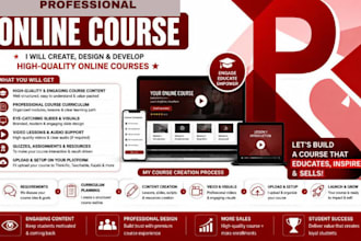 create masterclass online course content, curriculum, and elearning development