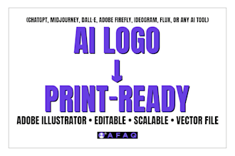 recreate ai generated logo into print ready vector files