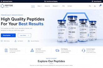 build a woocommerce peptide website, peptide store, and research peptide website