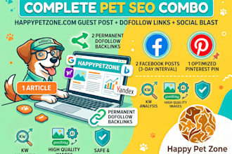 publish a high quality guest post with two dofollow backlink on my pet blog