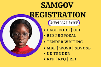 register you on sam gov, get uei cage code for rfp rfq government contract wosb