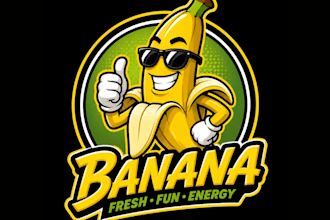 create wonderful banana character mascot logo design service