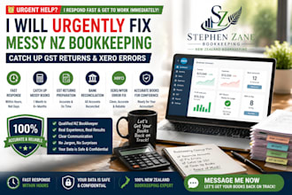 urgently fix messy nz bookkeeping, catch up gst returns and xero, myob errors