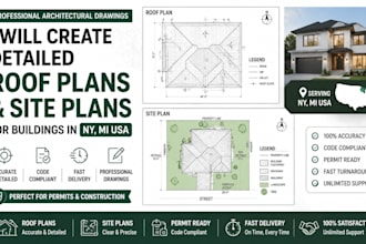 create detailed roof plans and site plans for buildings in ny, mi USA