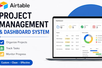 design an airtable project management and dashboard system