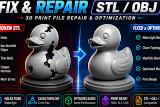 repair, fix and optimize stl files,3d modeling for 3d printing
