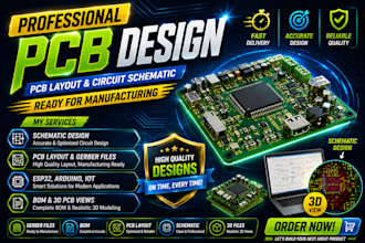 pcb design, schematic, multilayer pcb layout, iot, esp32, stm32 and arduino