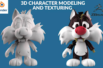 create 3d model and realistic 3d characters with texturing