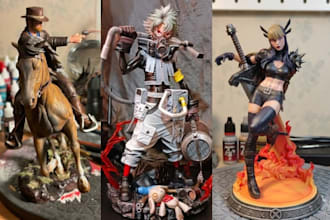 do 3d print and paint hand painting game figurine and anime figure