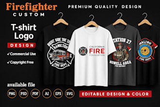 do custom firefighter t shirt design