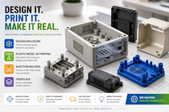 design enclosure and plastic model 3d printing injection molding  fiberglass