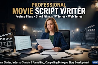write movie script screenwriting screenplay for film script or short film script