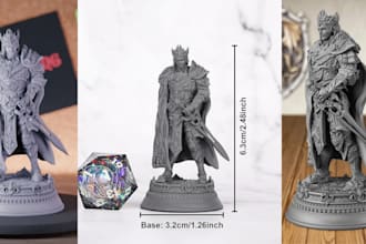 sculpt custom stl model figurine 3d miniature tabletop character statue 3d print