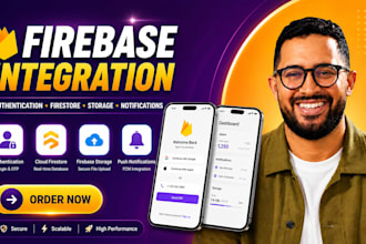 integrate firebase authentication firestore notifications and storage