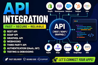 integrate rest API, soap API, graphql API, webhook, and third party apis