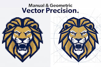 do professional vector tracing or convert sketch to a logo
