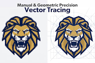 do professional vector tracing or convert sketch to a logo